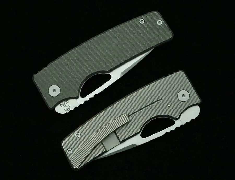LEMIFSHE New OZ Rosie XL Folding Knife with D2 Blade Titanium Alloy Handle Ceramic Bearings Outdoor Camping Pocket EDC Tool X250408