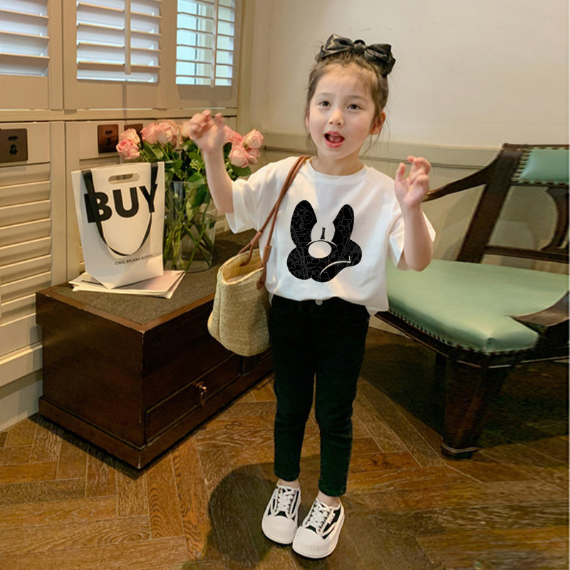 Ddmyshoesvip Pure Cotton Short Sleeved T Shirt For New And Girls Mid Size Children S Summer Clothing Stylish Cartoon Top Trend