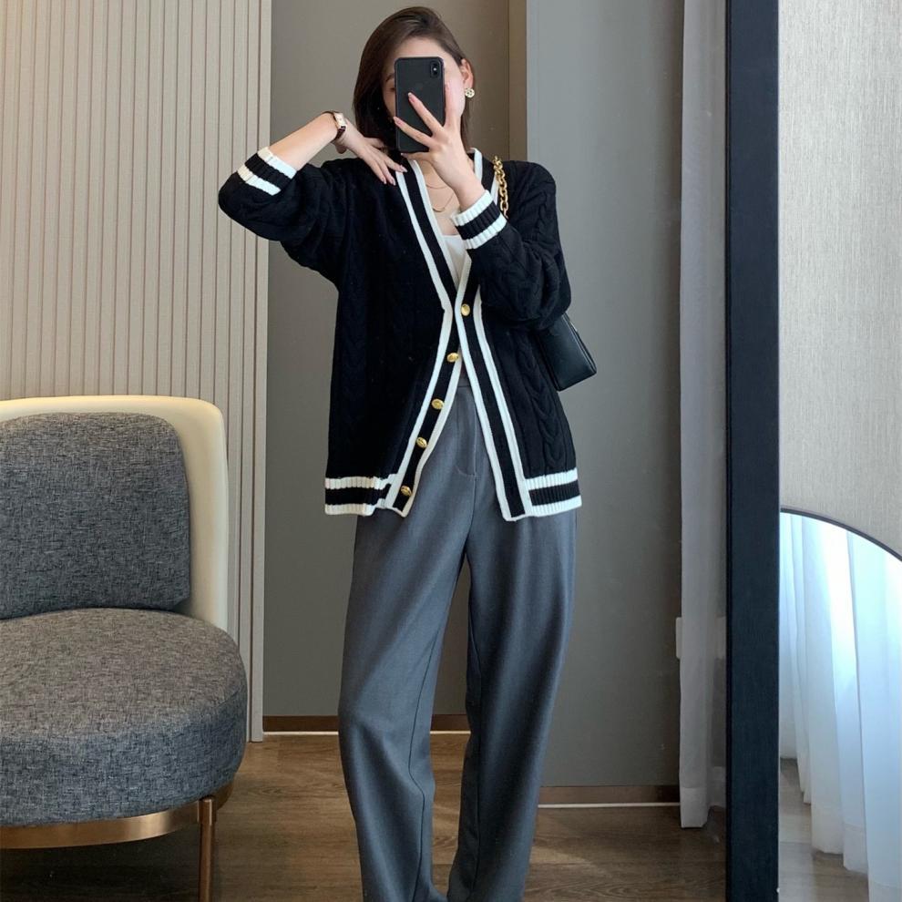 Womens Twist Sweater Cardigan Jacket - Loose-Fit Autumn/Winter Outerwear