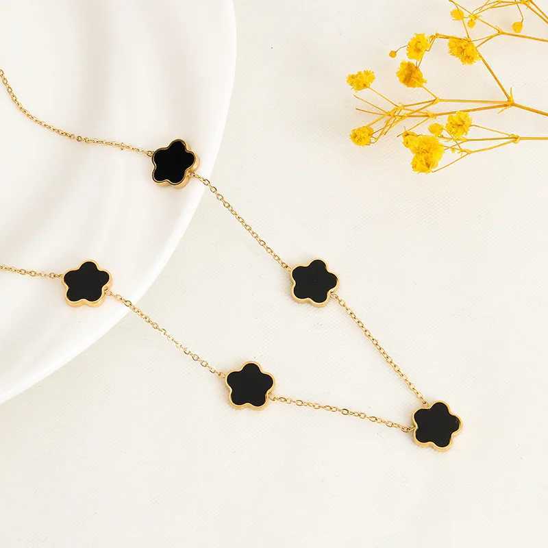 ALTERA High Quality Five leaf Charm Necklace Suitable for Womens Fashion Non Fading StainlESS Steel Wholesale of 5-Flower Jewelry Gifts Y250408
