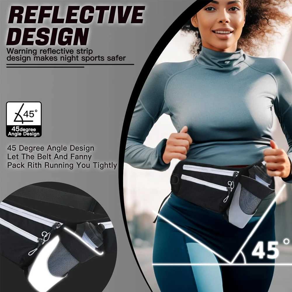 Running strap adjustable 2-zip pockets running waist bag mens moisturizing bag hiking and jogging Fanny bag Z250407