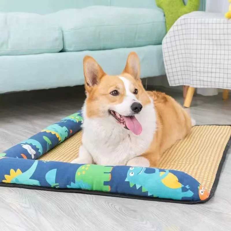 Multicolor summer pet dog nest mat Teddy corgi small and medium-sized dog general cool and comfortable in summer scratch resistant Y250407