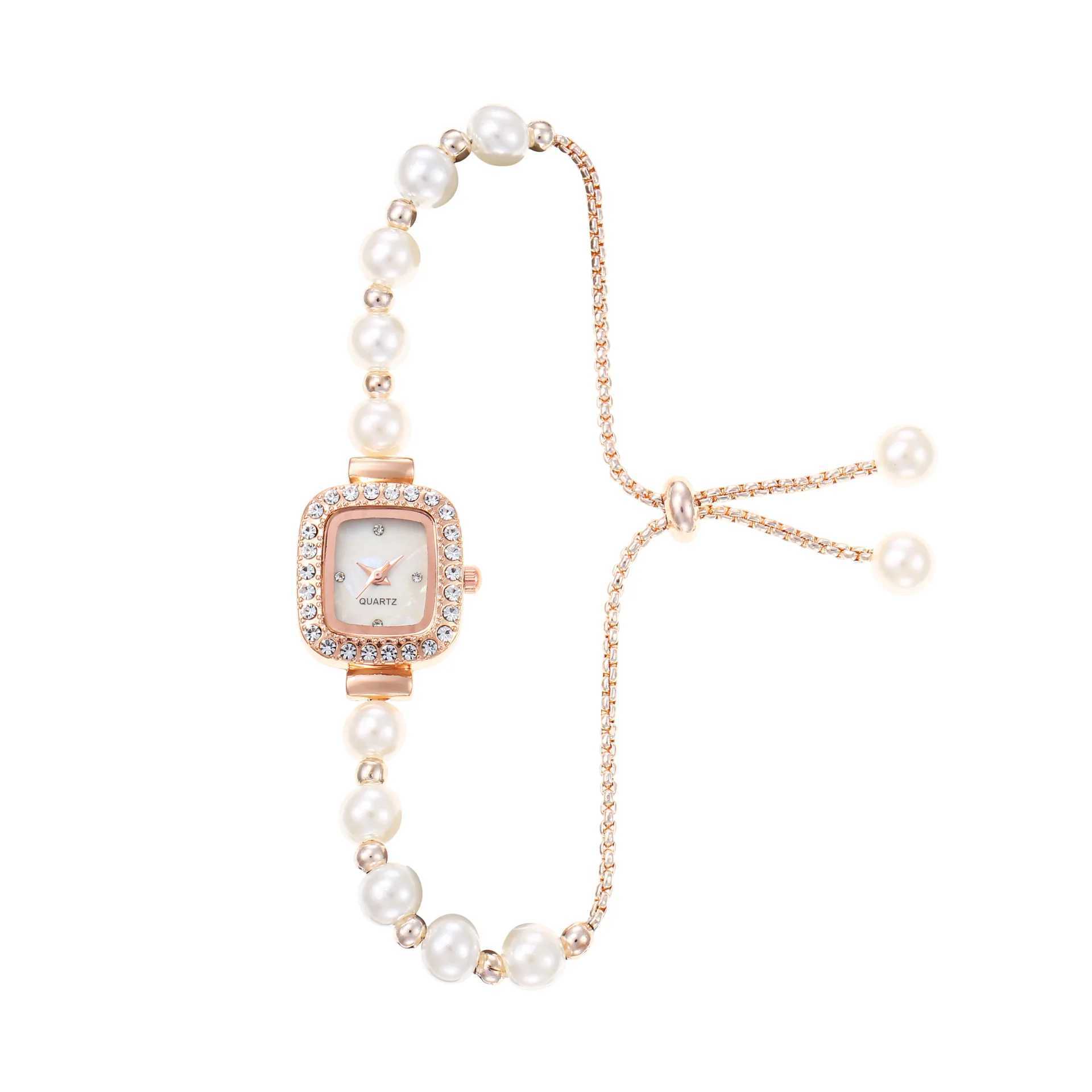Elegant pearl quartz watch luxury bracelet womens watch diamond crystal watch Relogios Feminino Relojes Para MujerT250408