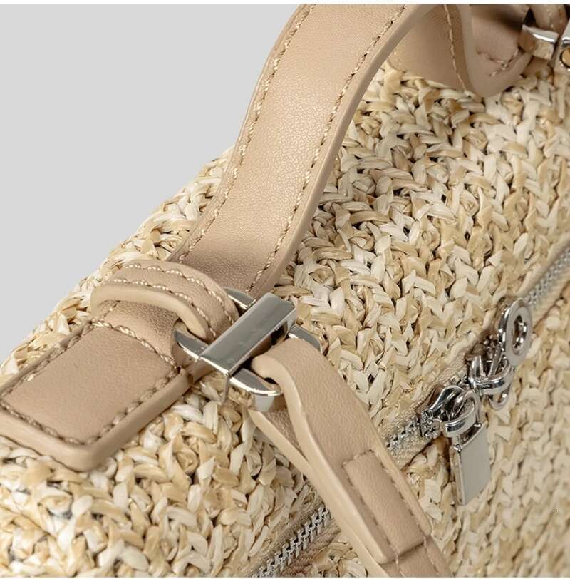 Summer Ins New Handmade Woven Shoulder Women's Box Square Minimalist Handbag Adult Girls Vacation Beach Bag Female