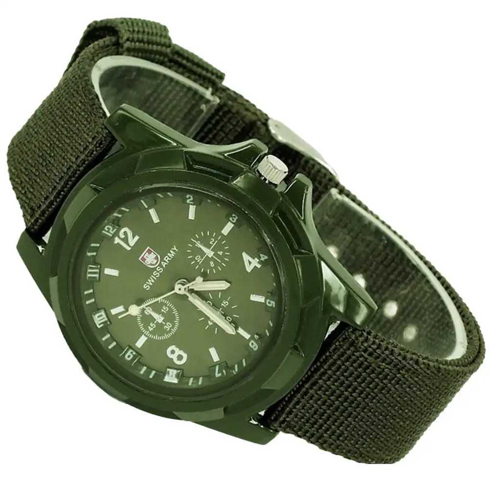 Mens quartz watch nylon watch canvas strap casual sports watch Y250407