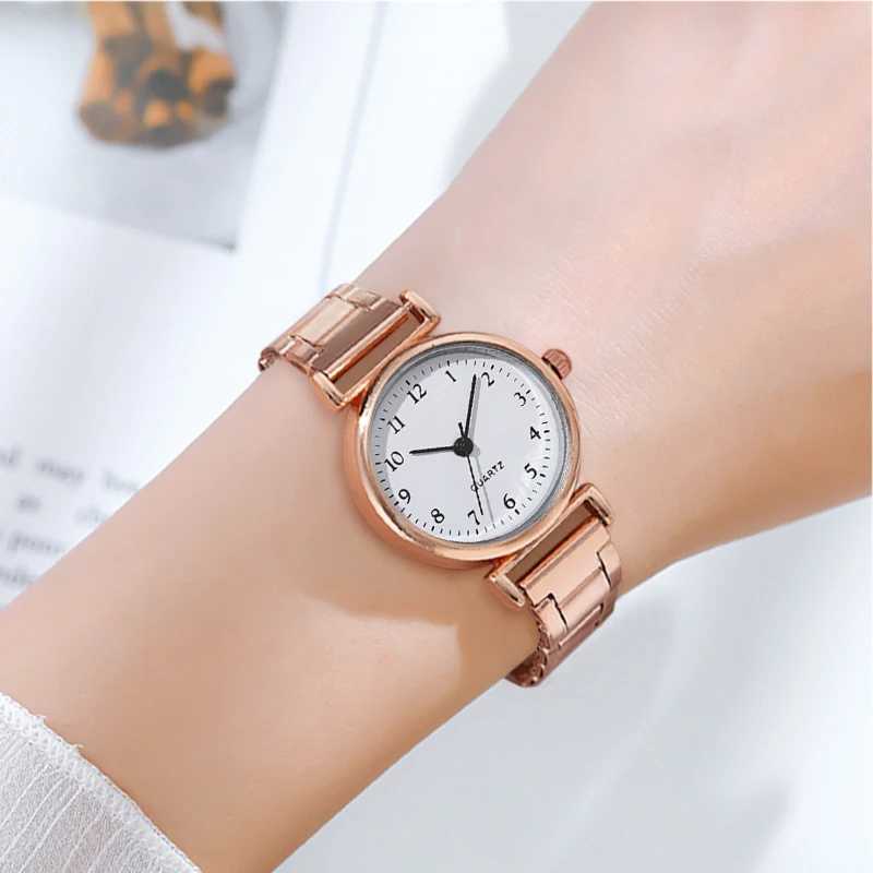 Fashion womens watch with small Arabic dial steel strap womens quartz watchT250408
