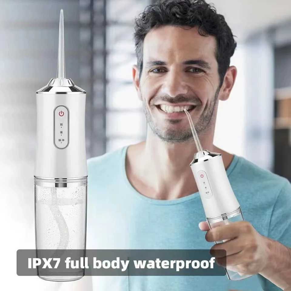 Waterproof oral irrigator USB charging 220ml 3-mode portable dental water tank for teeth cleaning M250408