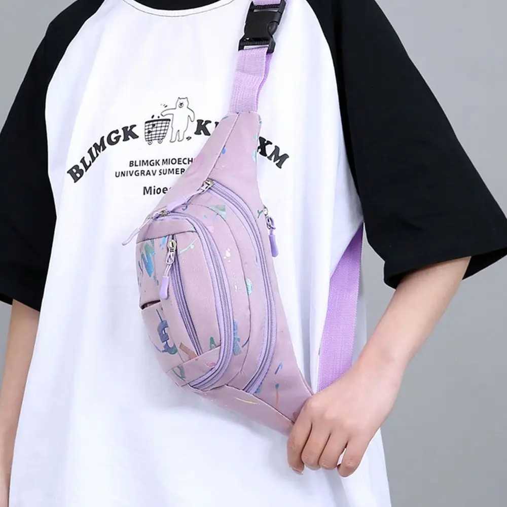 Womens sports waist bag multifunctional running chest bag womens waterproof ten font hot stamping letters Z250407