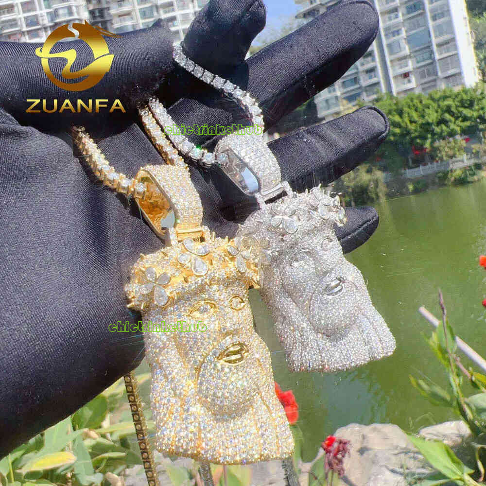 Wholesale Price Sterg Sier Iced Out Custom Vvs Moissanite Hip Hop Jesus Pendant