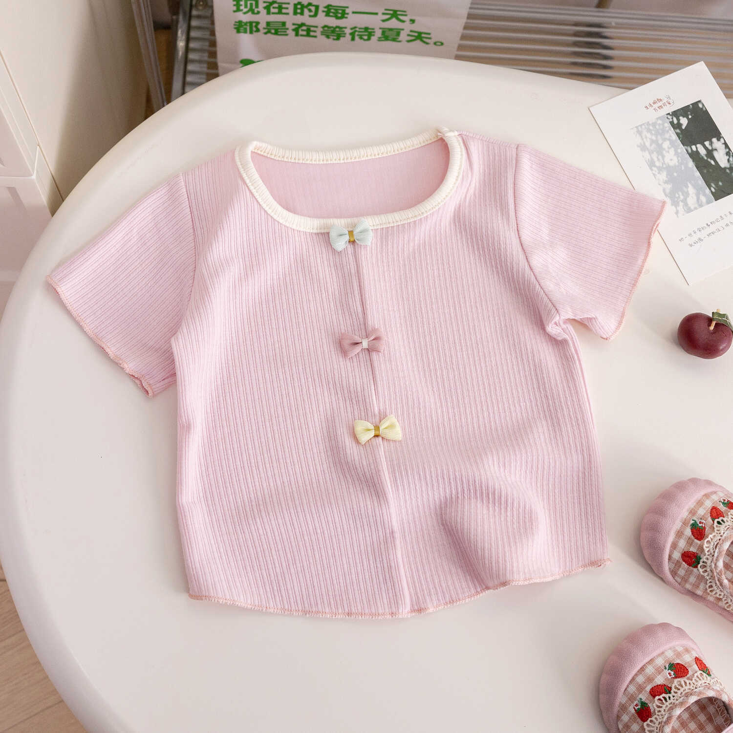 Ddmyshoesvip Girls Short Sleeved T Shirt Outfit New Stylish Baby Girl Top Small Thin Summer Children S Clothing
