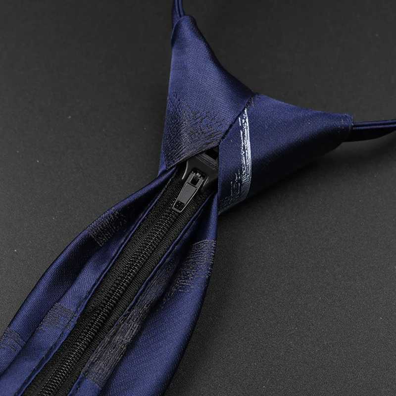 Luxury 7cm Mens Tie Pre-tied Easy Wear Neck Tie For Men Zipper Lazy Pre-tied Business Wedding Stripes Plaid Wen Necktie X250407