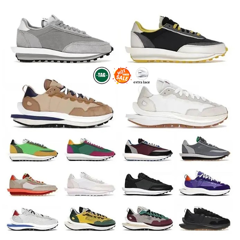 Designer sacais Mens Women Running ShOes Waffle LDV Orange Blaze Nylon White Black Sail Gum Sesame Game Royal Fragment Grey Blue Void Green Gusto Pine Green Sneakers