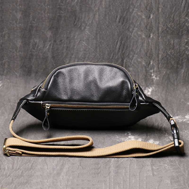 Mens leather camisole bag cross body vintage luggage outdoor sports bag large capacity storage bag Leathfocus Z250407