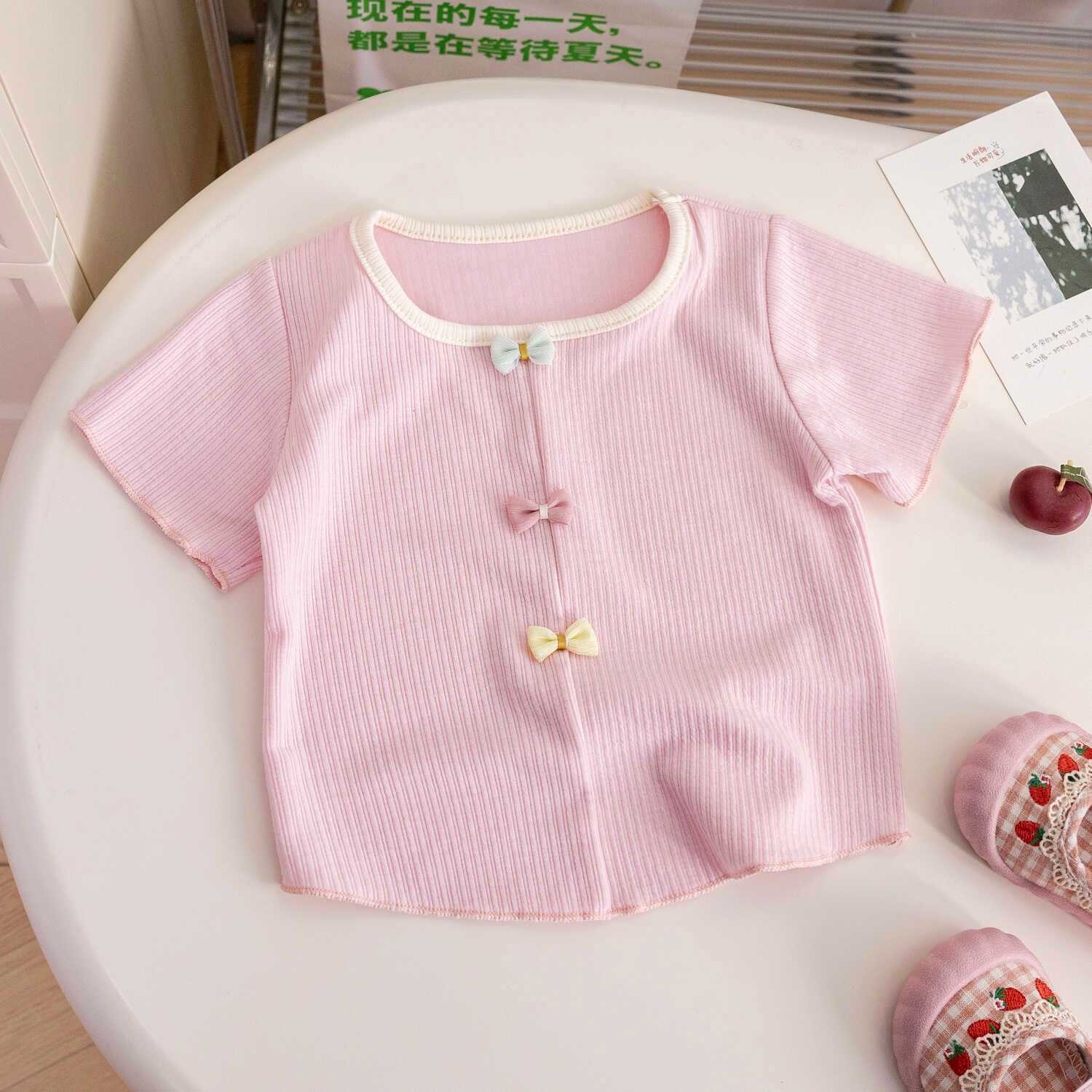 Ddmyshoesvip Girls Short Sleeved T Shirt Outfit New Stylish Baby Girl Top Small Thin Summer Children S Clothing