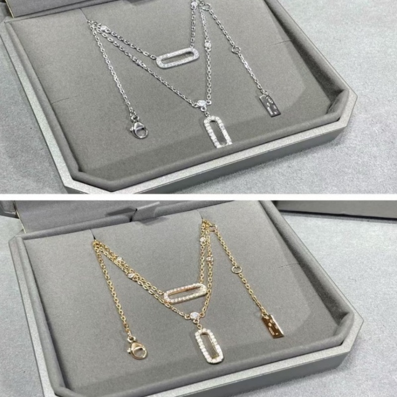 Luxury necklaces designer for women adjustable necklace man hollow smart double clavicular plated gold necklace single diamond sliding jewelry man fa0195