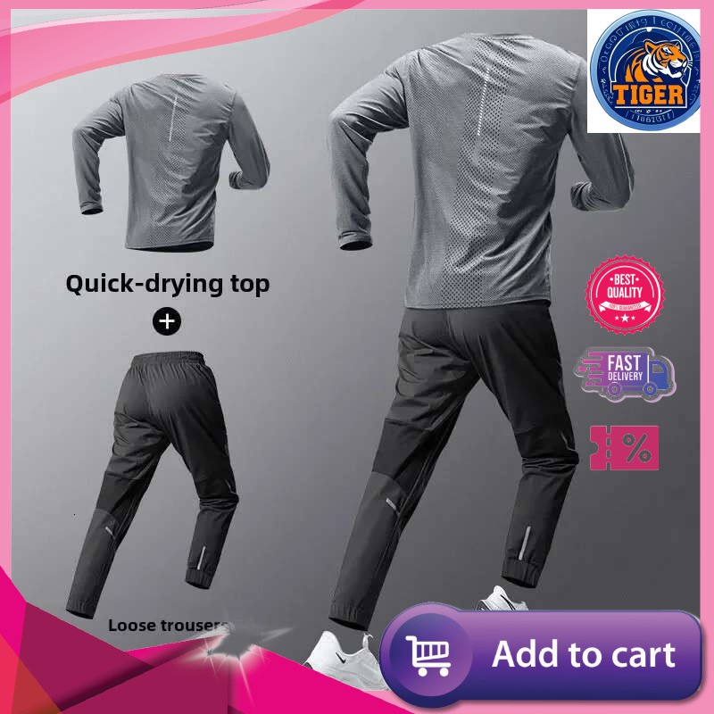 Ddmytiger Ddmytiger China Domestic Athletic Quick Dry Fiess Clothing Long Sleeve T Shirt Spring Autumn Loose Fit Running Training Men S Sportswear Set