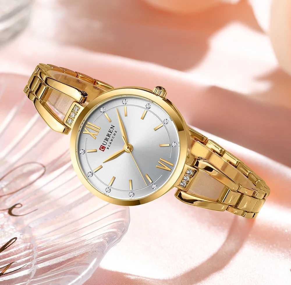 Curren 9092 Luxury 30mm Gold Watch Womens Diamond Womens Quartz Watch Waterproof Stainless Steel Womens WatchT250408