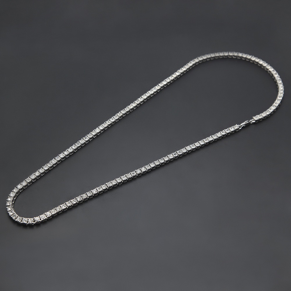 Elegant 10K Gold Iced-Out Moissanite Dia Tennis Choker Necklace Ideal Men's Jewelry Gift Featuring Authentic Gravitationally Assured Precious Sto