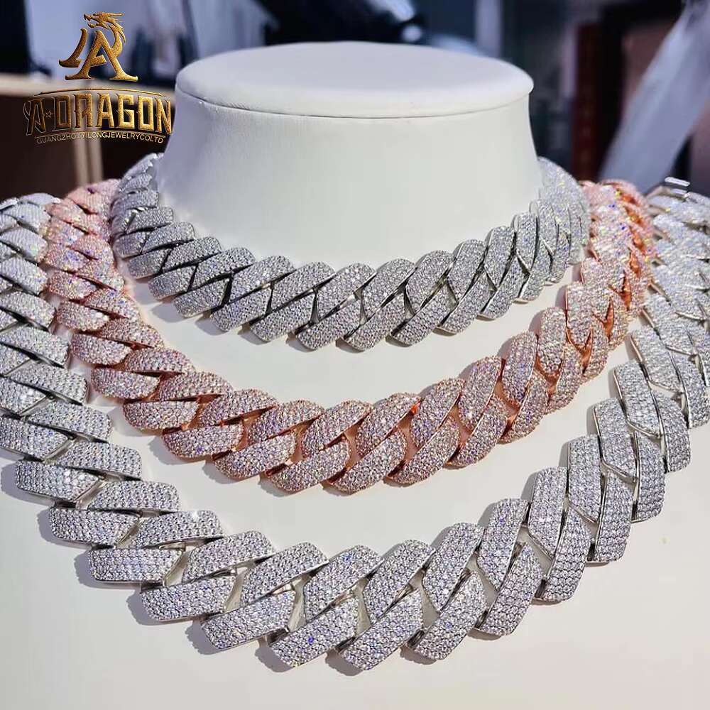 30mm Iced Out Moissanite Diamond Large Solder Cuban Link Chains