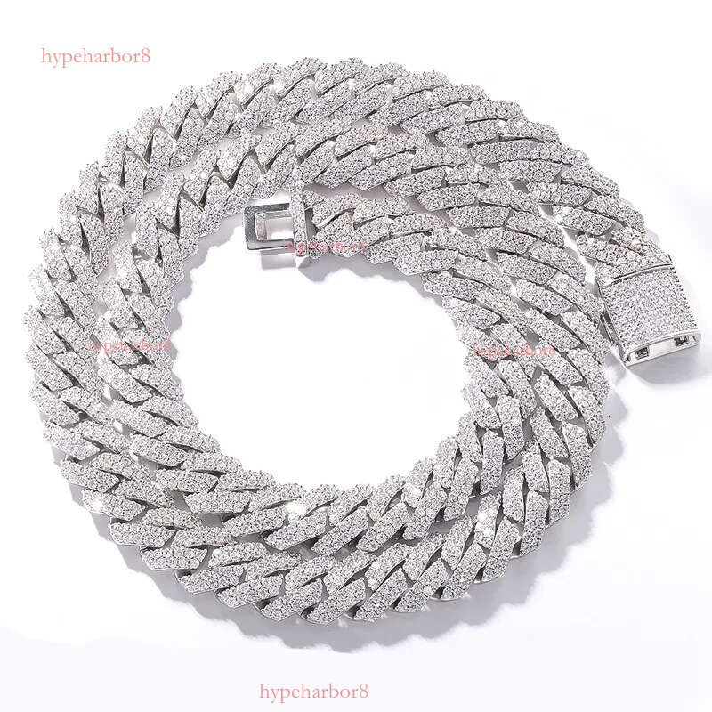 moissanite bracelet jewelry designer necklace 10mm 12mm 14mm Wide sier gold Chain Mens Hip Hop chains for men cuban k chain gift