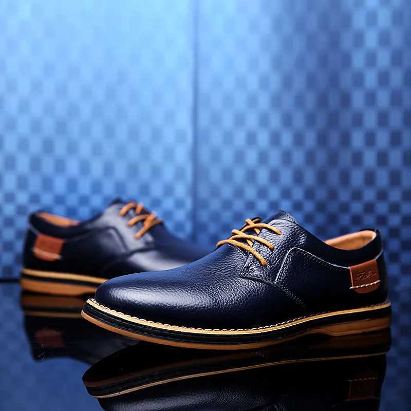 Classic Men Genuine Leather Dress Shoes ltalian Big Size 38-48 Men Lace-up Oxfords Shoes Loafers Brand Man Business Casual Shoes Z251107