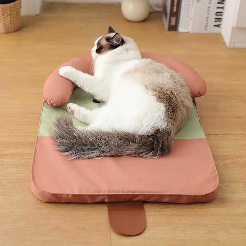 Summer dog bed for puppies cooling pad refreshing cat bed for puppies and kittens easy to clean anti slip bottom cat pad Y250407