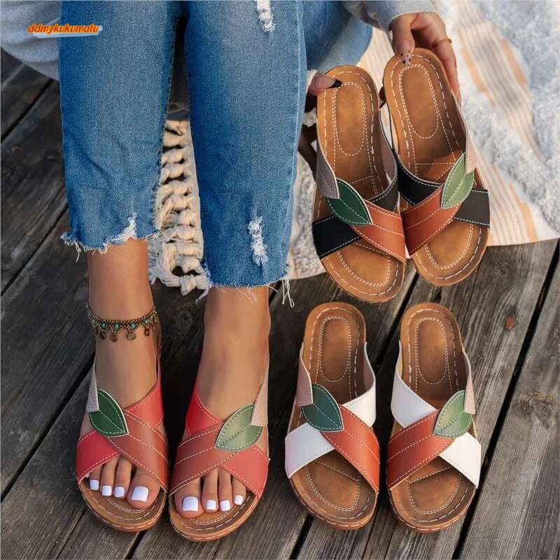Summer Party Shoes Slides Ladies Wedge Sandals Woman Non-Slip Footwear Women Slippers Female ddmykukumalu