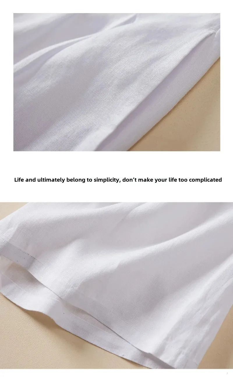 Plus Size Slimming Wide Leg Loose Fit Linen Casual Pants for plus Size Women Summer Style Drapey Straight Cut Comfortable... 250408