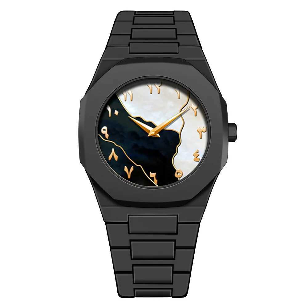 Vintage Middle Eastern Arabic numerals dial plastic strap waterproof watch casual lightweight quartz watch Y250407