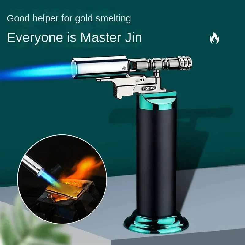 Windproof torch gas lamp high power high-quality outdoor camping kitchen suitable for adjustable butane refillable metal welding gunXJ250407