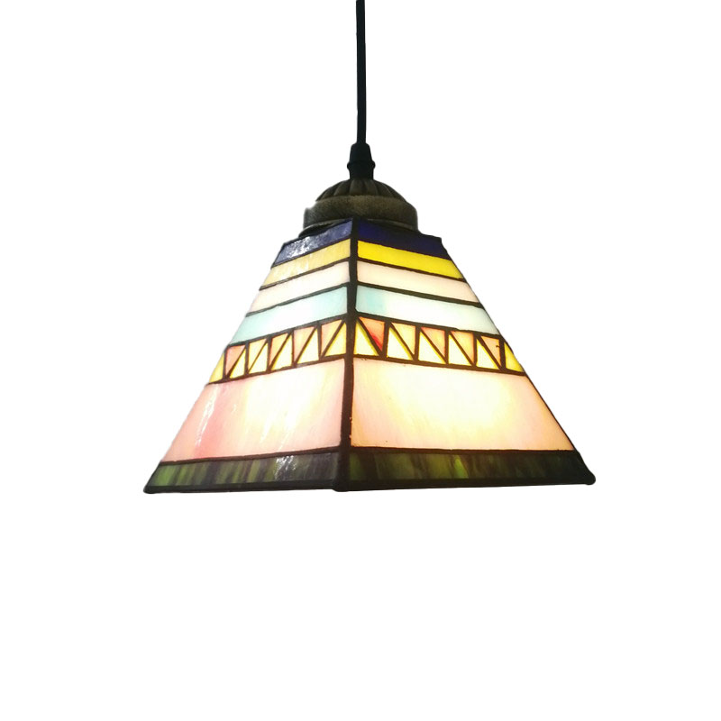 Elegant Tiffany-Style Glass Pendant Light Fixture for Living Rooms, Kitchens & Restaurants