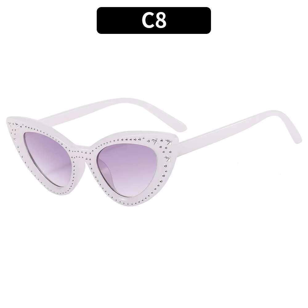 Aodun Vintage Style Five Pointed Star Dia Cat Eye Sunglasses