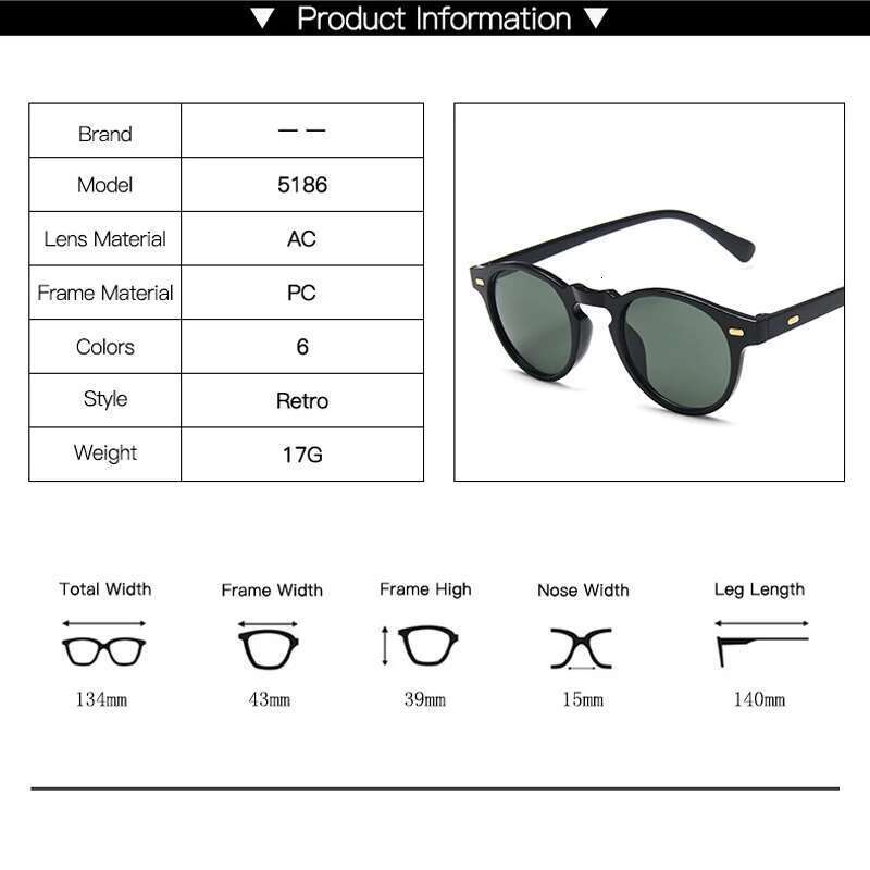 Round Cat Eye Sunglasses Men Brand Designer Vintage Driving Sun Glasses Fashion Retro Male Shades Women Oculos De Sol
