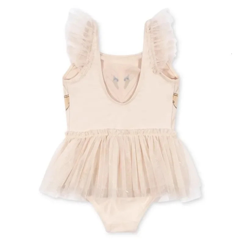 Baby Girls Swimwear Swan Sunscreen Swimsuit Girl Swimwears Cherry Swimming Bikini One-pieces Kids Swimsuits 250407