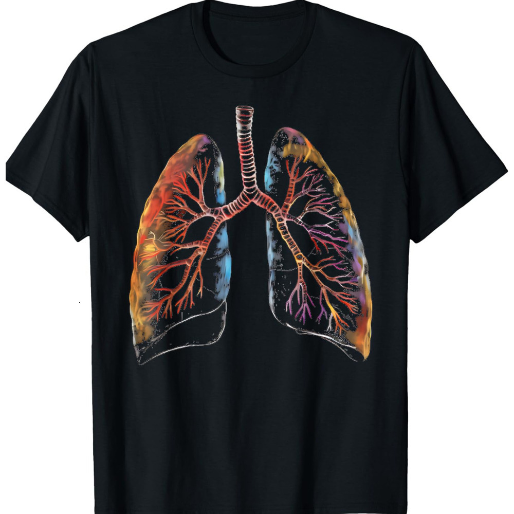 T shirt for Mens Lungs Anatomical Color for Doctors and fans of Breathing Graphic Tee Casual Tops Clothes Short sleeve