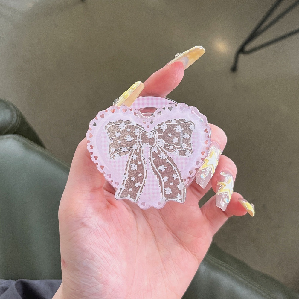 Heart Bow Magnetic Stand Phone Case Suitable for iPhone 17 Pro Max iPhone 16/15 Pro 14