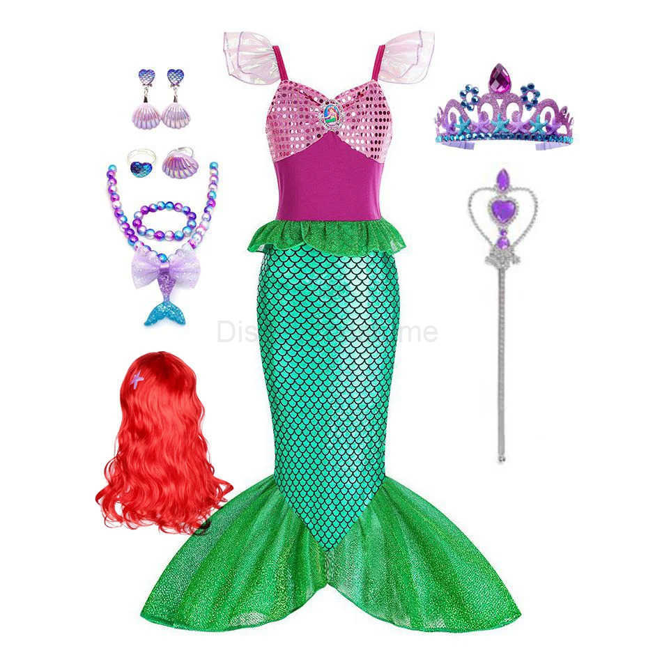 Disney Girl Princess Dress Little Mermaid Dress Girl Childrens Clothing X250408
