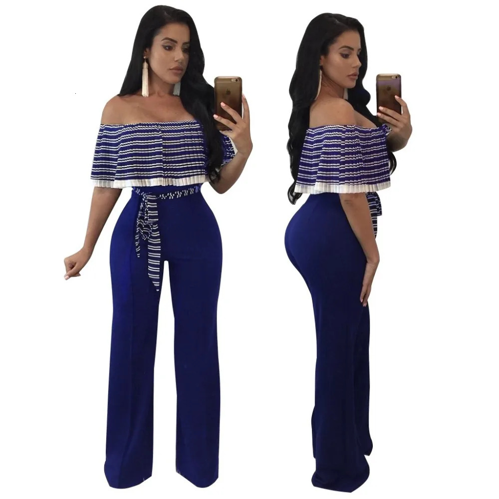 Fashion Women tube Ruffles Jumpsuits Sexy Playsuits plus size Bodysuits Rompers 250407