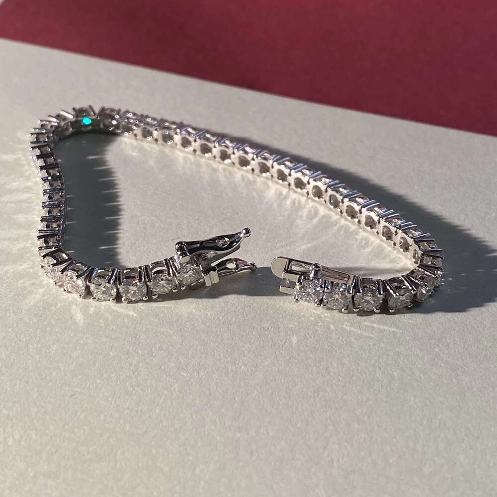 Moissanite Tennis Chain Bracelet Necklace 3mm 4mm 5mm 6.5mm 6inc 7inc 8inc 16inc 18inc 20inc Sterg Sier Women Fashion