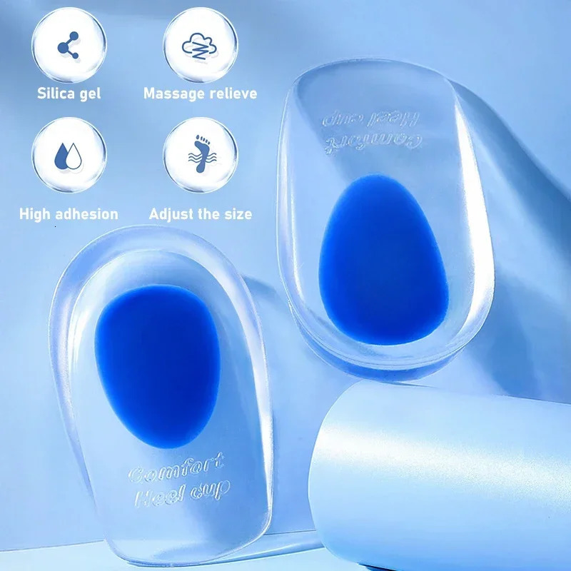 Silicone Gel Insoles Pain Heal Cushion Bone Spurs Pain Relief Heel Cushion Thickened Soft Half-Size Shoe Sole Insole Heel Pad 250408