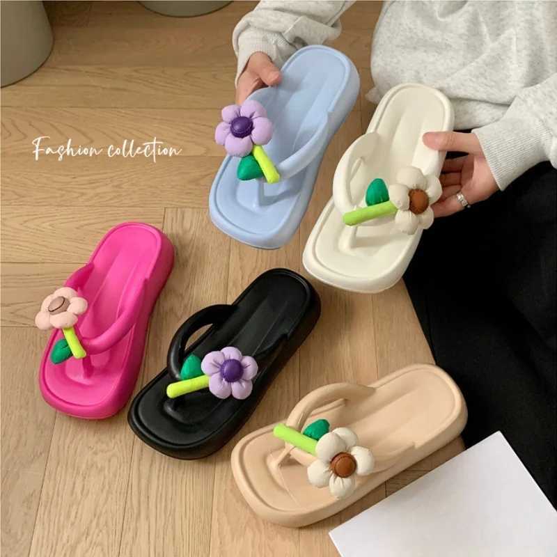 Womens Fi Flower Slide Girl N-Slip Bedroom Sandals 2024 Womens Outdoor Beach Soft Slide Adult Cute EVA Flip CoverXJ250407