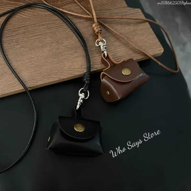 New Leather Hanging Neck Coin Purse Necklace Gifts Pendant Headphone Bag Long Sweater Chain WomenC250407