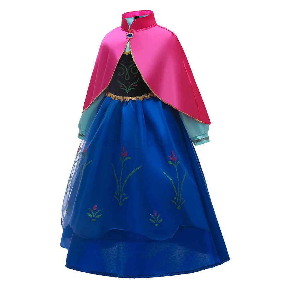 Disney Anna costume girl princess dress with Cpae childrens role-playing Anna LED lit costume Snow Queen 2nd birthday party fancy dress X250408
