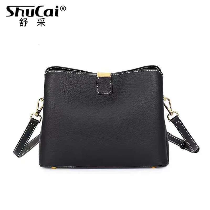 Genuine Leather Women's New Handbag Fashion Crossbody Bag Female Large Capacity Gray