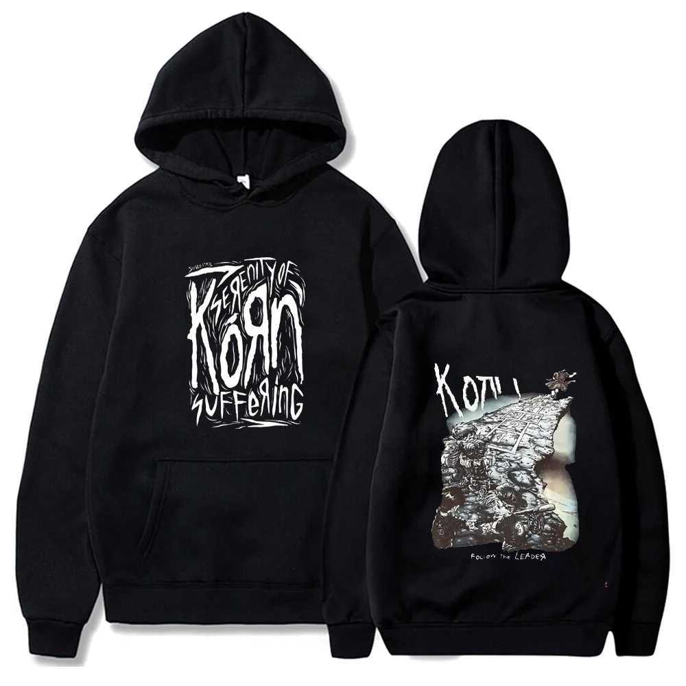 Rock band Korn has received a lifestyle print hoodie for mens retro sportswear unisex mens wool over Dalian hoodie loose streetwear W250408