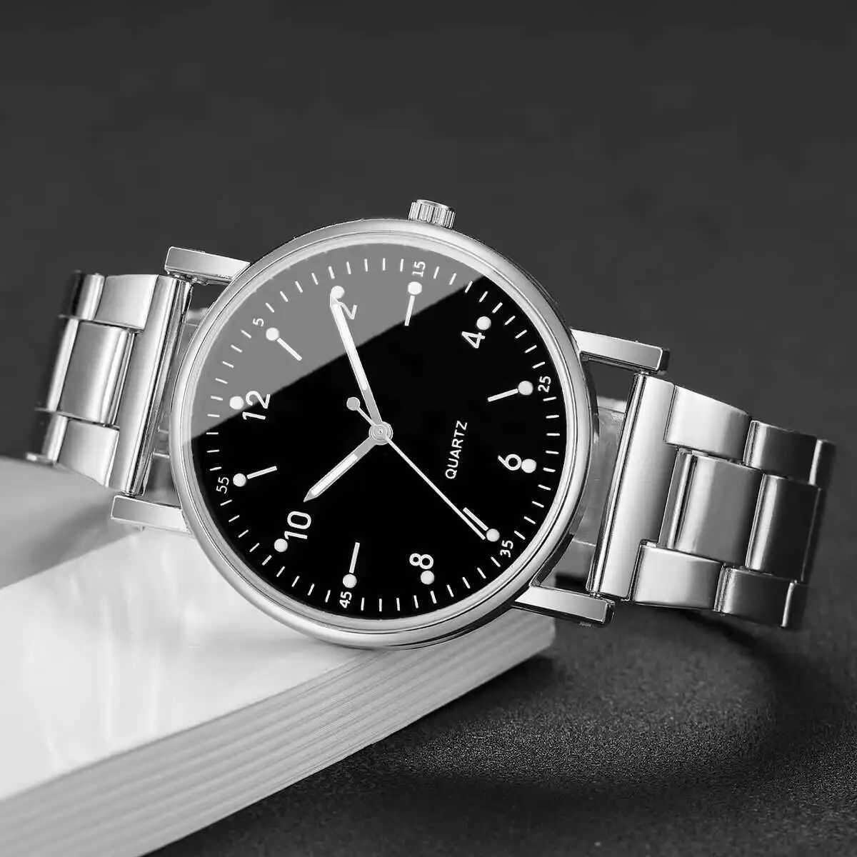 Fashion Women Watches Simple Arabic Dial Alloy Band Quartz Wristwatch for Ladies Clock Reloj MujerWithout BoxT250408
