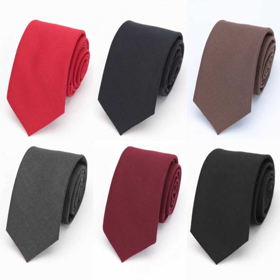 Men Skinny Tie Wool Fashion Ties for Mens Wedding Suit Business Party Slim Classic Solid Color Neck Tie Casual 6cm Red Necktie X250407