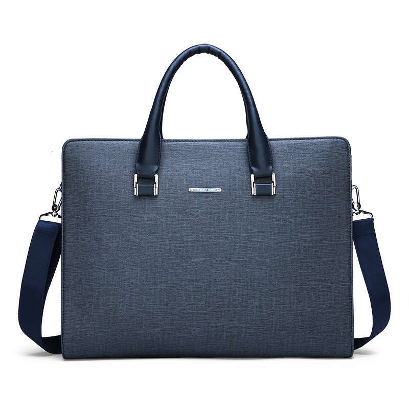 Large capacity business men's handheld horizontal style official document, foreskin material, single shoulder diagonal cross computer bag, new ca