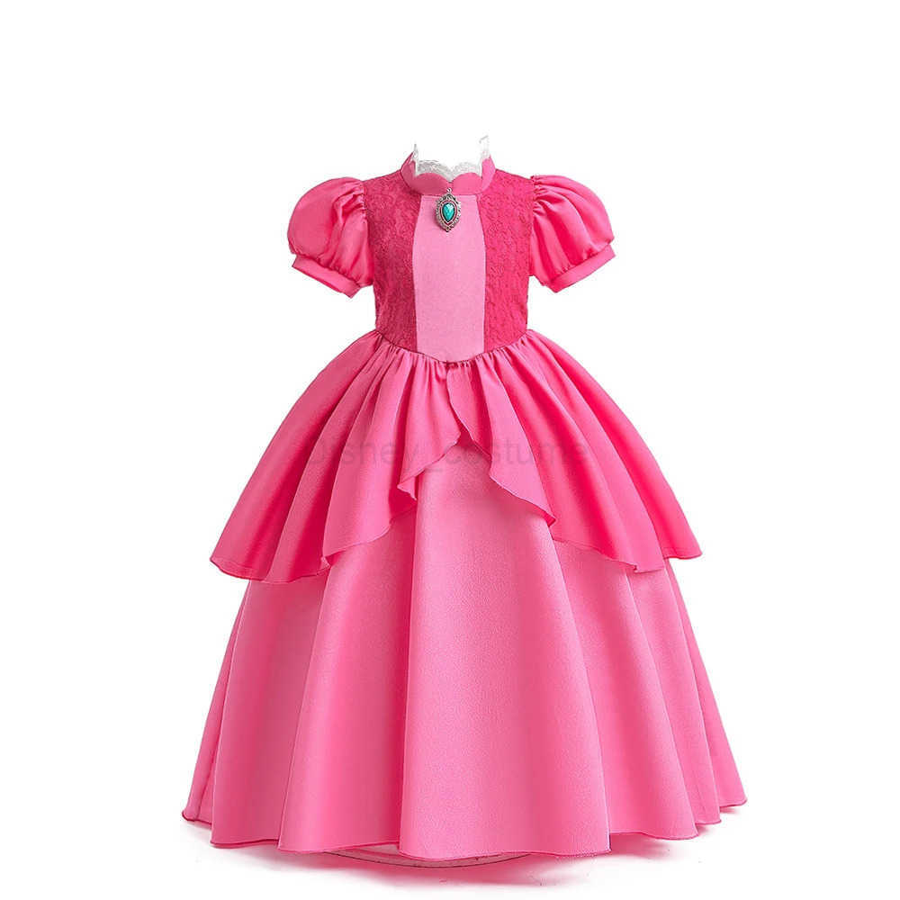 Disney Rose Peach Costume Kids Girl Cosplay Fancy Carnival Birthday Party Role Play Princess Dress with Lace Children Halloween Outfit X250408