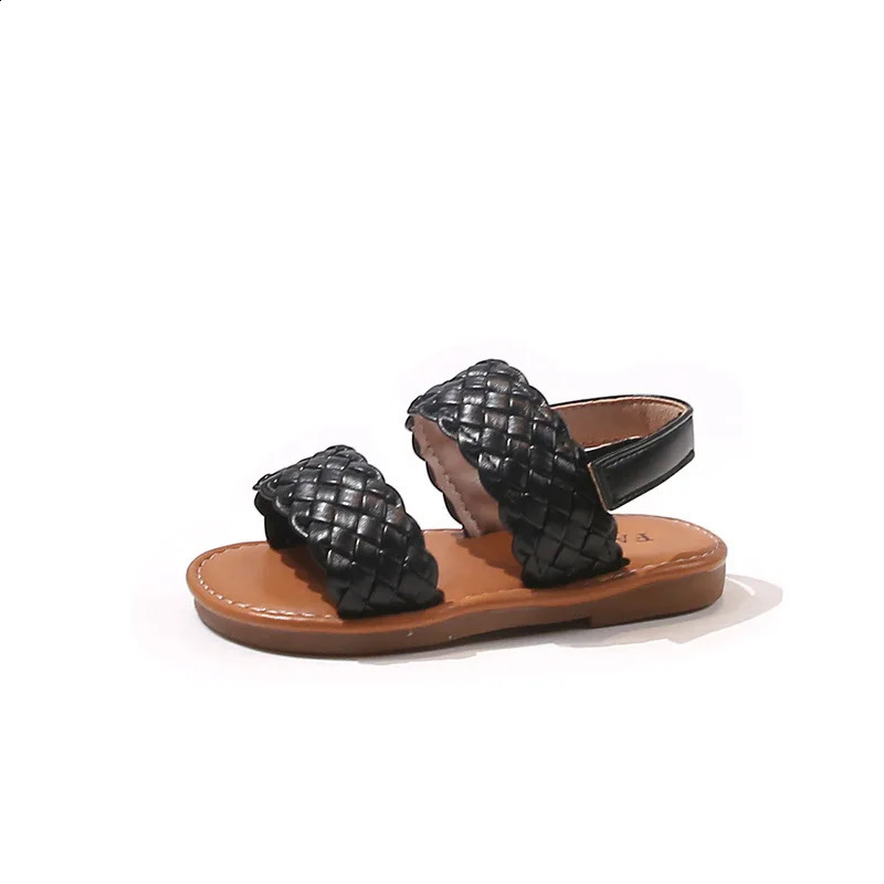 Girls Sandals Toddler 2025 Spring Summer Childrens Open-toed Soft-soled Beach Woven Shoes Baby Fashion Princess Shoes 250408